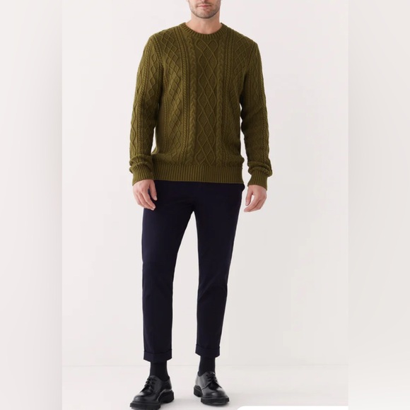 NWT - Frank & Oak Men’s Organic Cotton Cable Knit Sweater - Size XL - Picture 2 of 13
